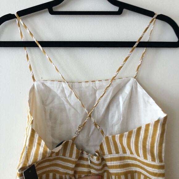 Lulu's Central Park Yellow Striped Mini Dress - Picture 4 of 5